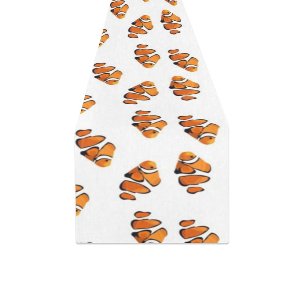 Clown Fish Pattern Print Design 03 Table Runner