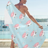Cute cow flower pattern Beach Towel