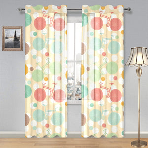 Bicycle Pattern Print Design 01 Gauze Curtain