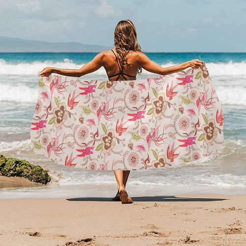 Swallow Pattern Print Design 01 Beach Towel