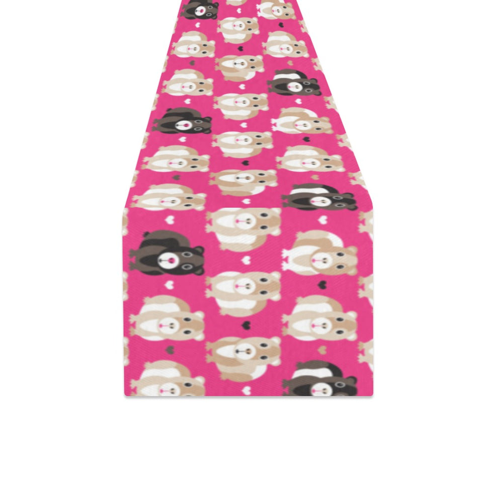 Guinea Pig Pattern Print Design 01 Table Runner