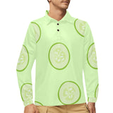 Cucumber pattern Men's Long Sleeve Polo Shirt