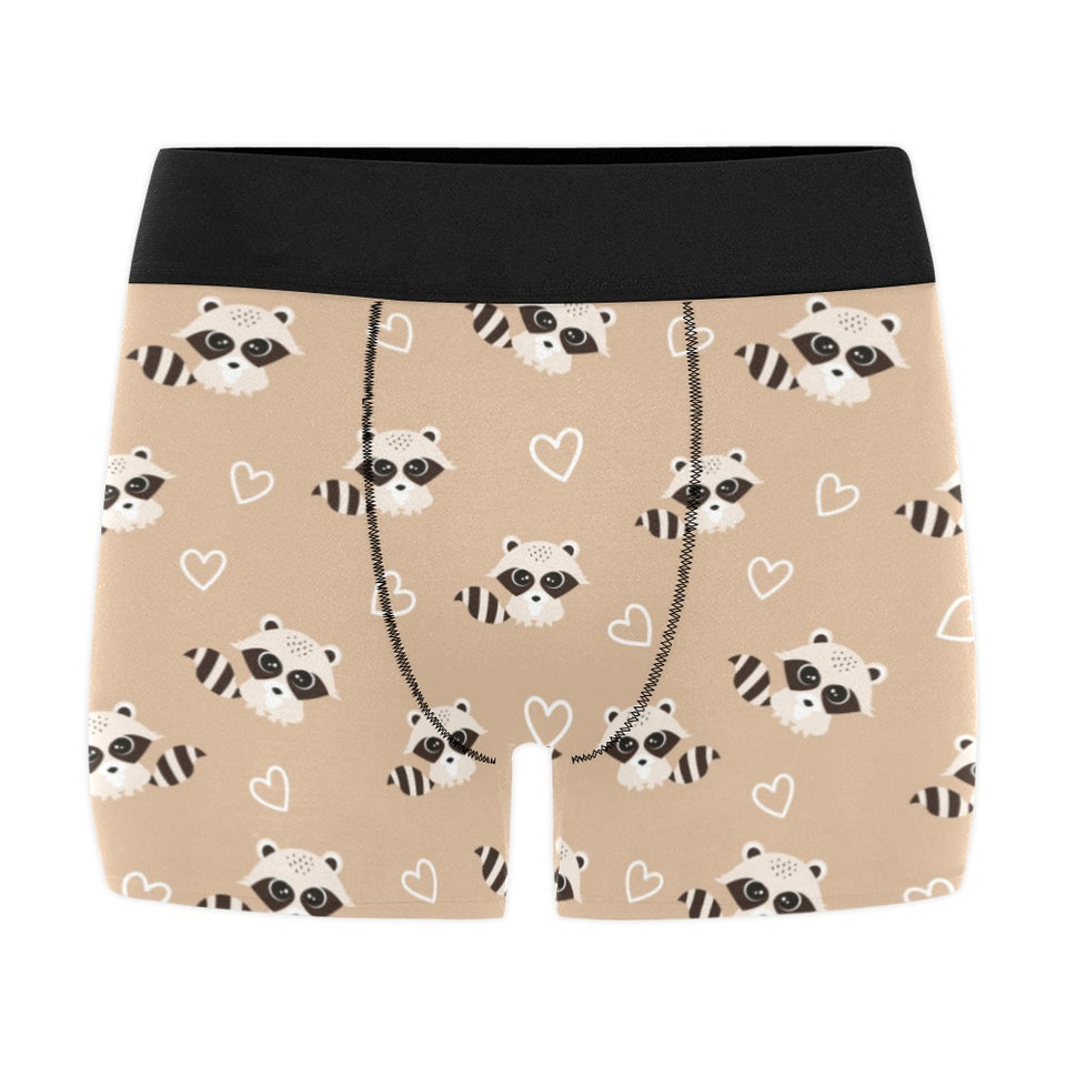 Cute raccoon heart pattern Men's All Over Print Boxer Briefs Men's Underwear