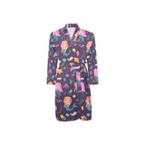 beautiful mermaid Fish jellyfish algae other marin Men's Long Sleeve Belted Night Robe