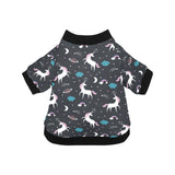 unicorn rainbows moon clound star pattern All Over Print Pet Dog Round Neck Fuzzy Shirt