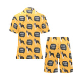 Boston terrier design pattern Men's V-Neck Short Pajama Set