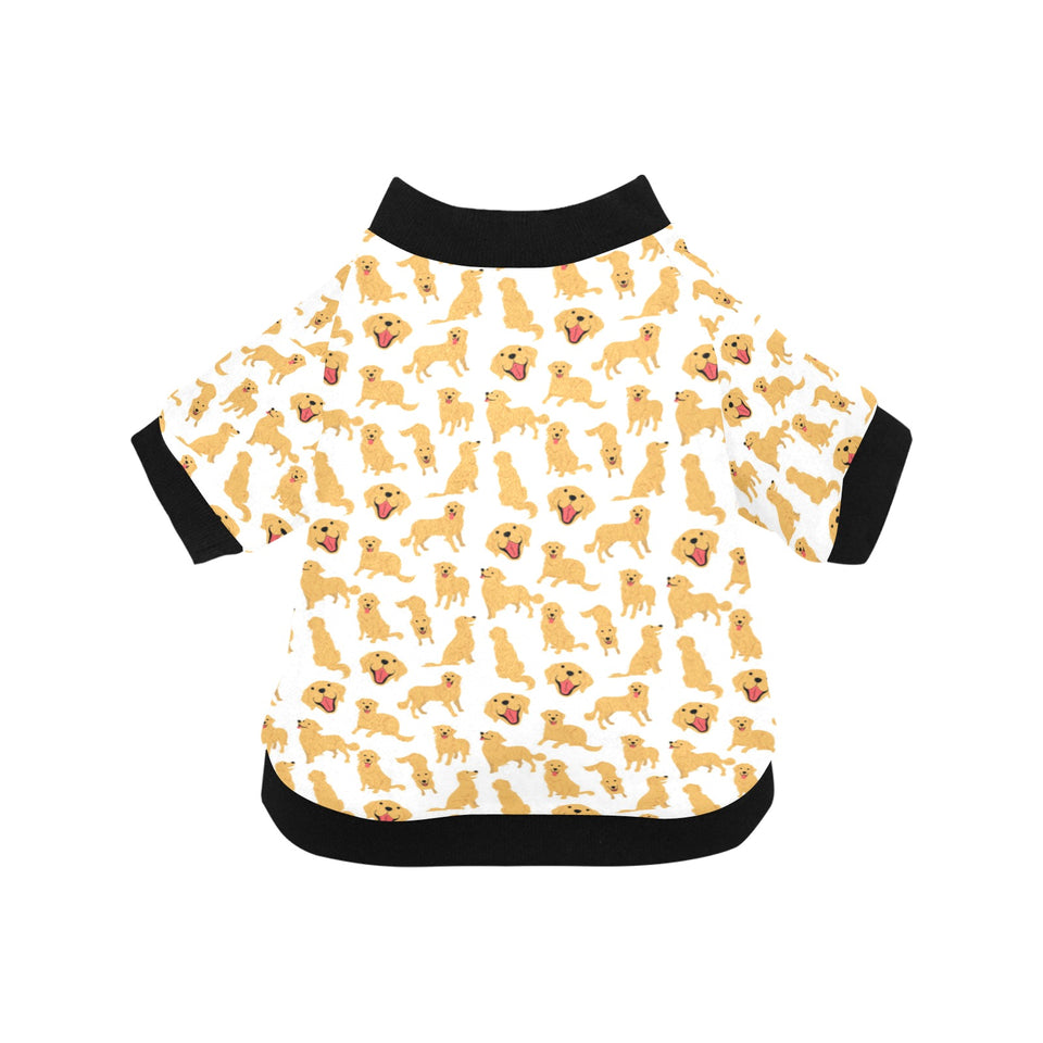 Golden Retriever Pattern Print Design 05 All Over Print Pet Dog Round Neck Fuzzy Shirt