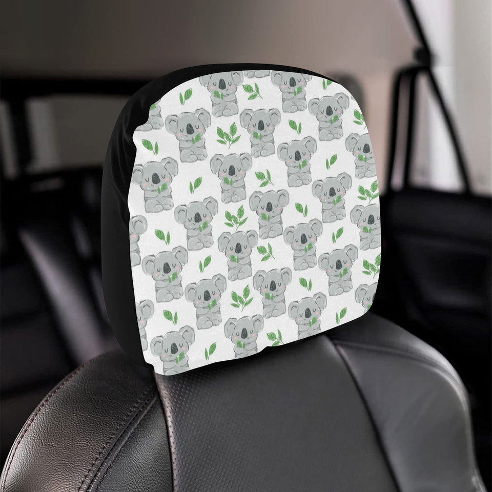 Hand drawn Koala leaves pattern Car Headrest Cover