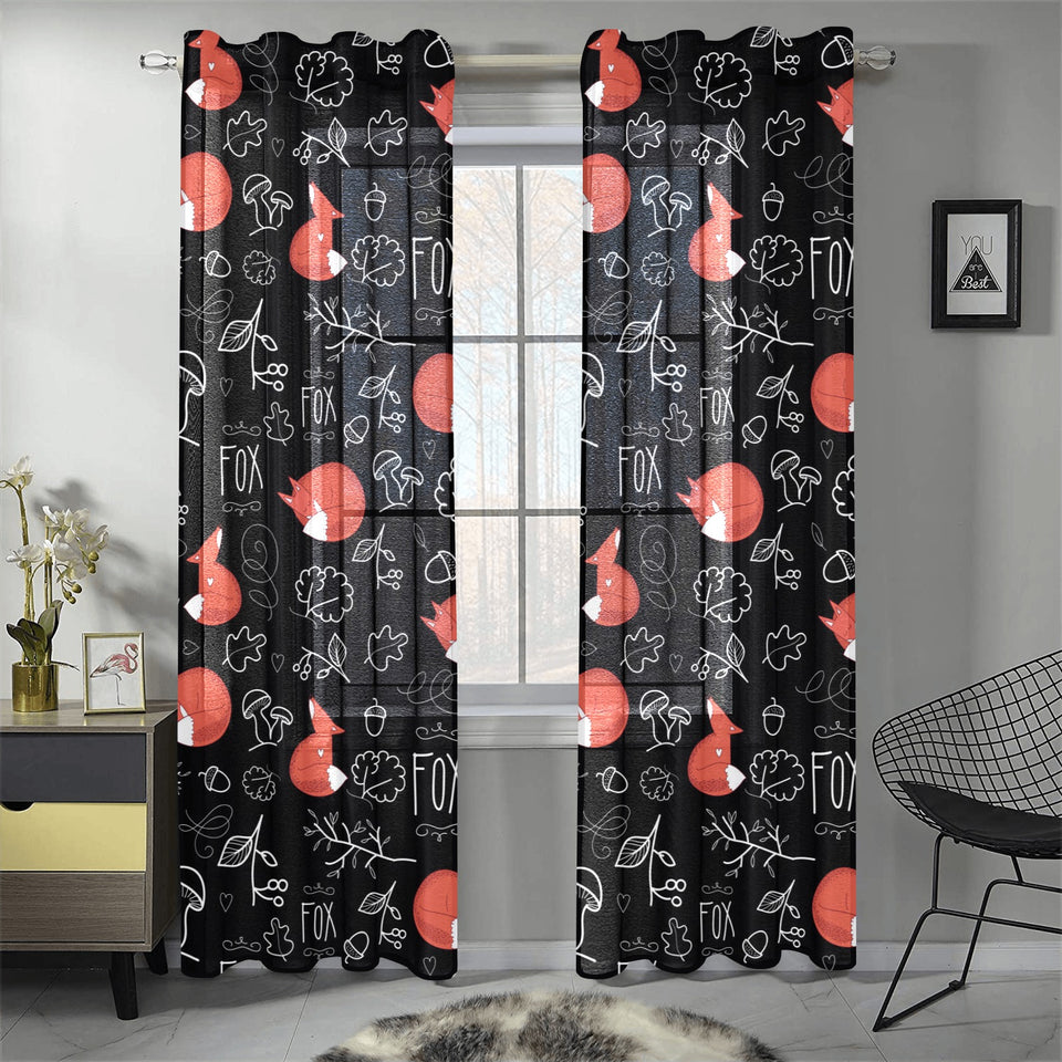 fox sleeping fox pattern Gauze Curtain