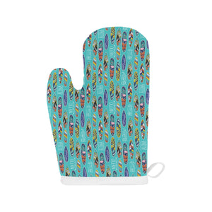 Surfboard Pattern Print Design 05 Heat Resistant Oven Mitts