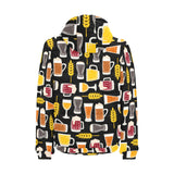 Beer type pattern Men's Padded Hooded Jacket