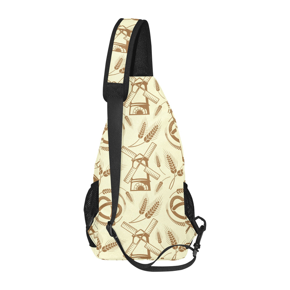 Windmill Wheat pattern All Over Print Chest Bag