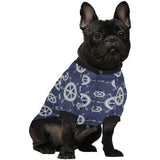 nautical steering wheel design pattern All Over Print Pet Dog Round Neck Fuzzy Shirt