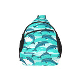 Dolphin sea pattern All Over Print Chest Bag