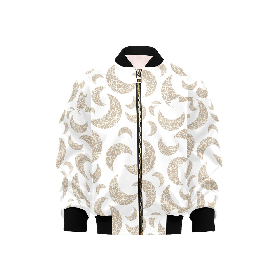 Cool gold moon abstract pattern Kids' Boys' Girls' Bomber Jacket