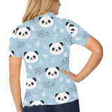 Cute panda pattern Women's All Over Print Polo Shirt