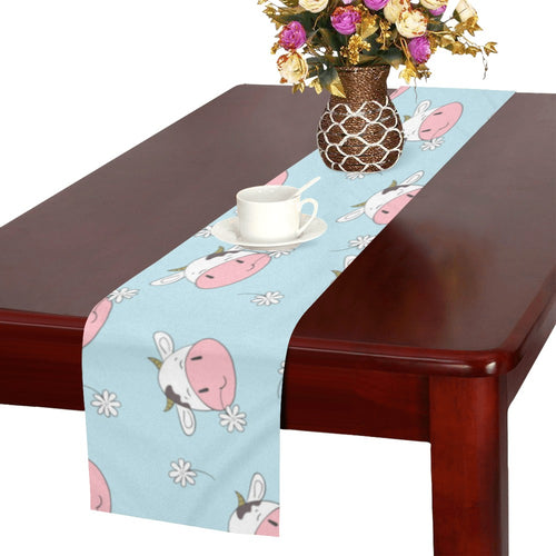Cute cow flower pattern Table Runner