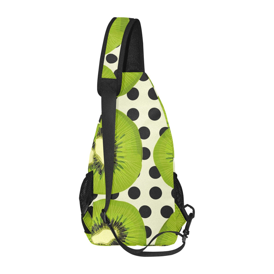 kiwi black dot background All Over Print Chest Bag