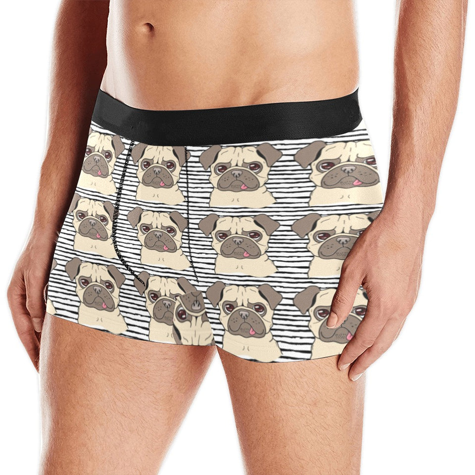 Happy pug pattern Men's All Over Print Boxer Briefs Men's Underwear