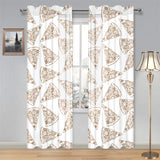 Hand drawn pizza pattern Gauze Curtain