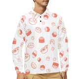 Sushi pattern Men's Long Sleeve Polo Shirt