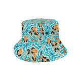 Cute sea otters fishe sea urchin pattern Unisex Bucket Hat