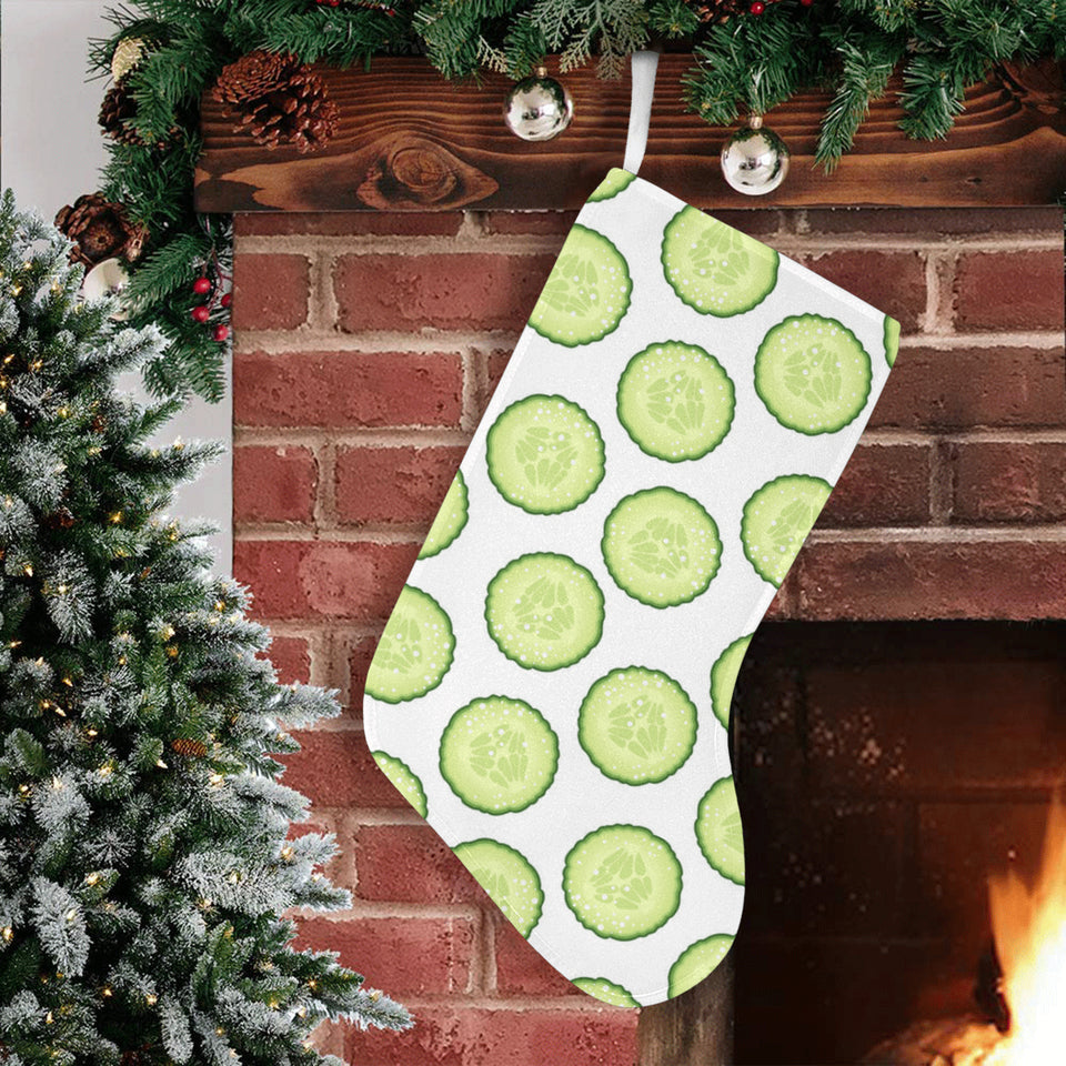 Cucumber slices pattern Christmas Stocking