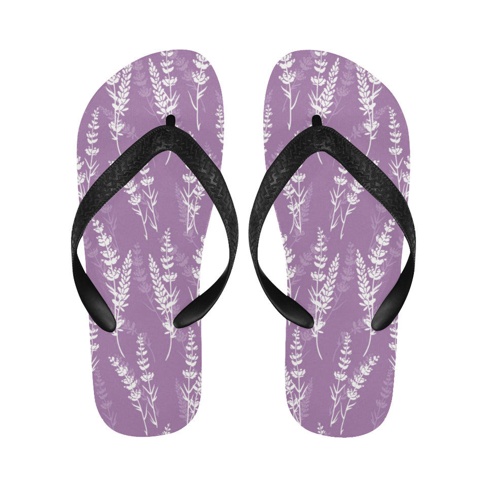 Lavender flowers purple pattern Unisex Flip Flops