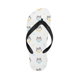 Cute Siberian Husky pattern Unisex Flip Flops