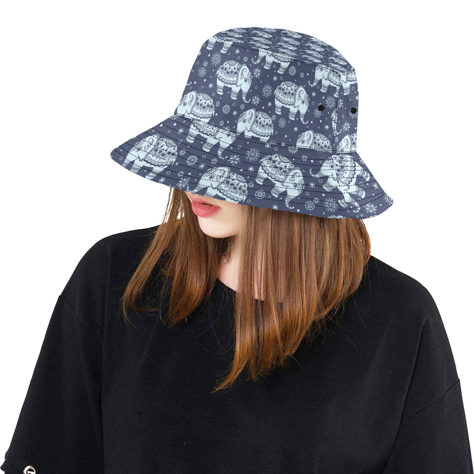 Elephant tribal design pattern Unisex Bucket Hat