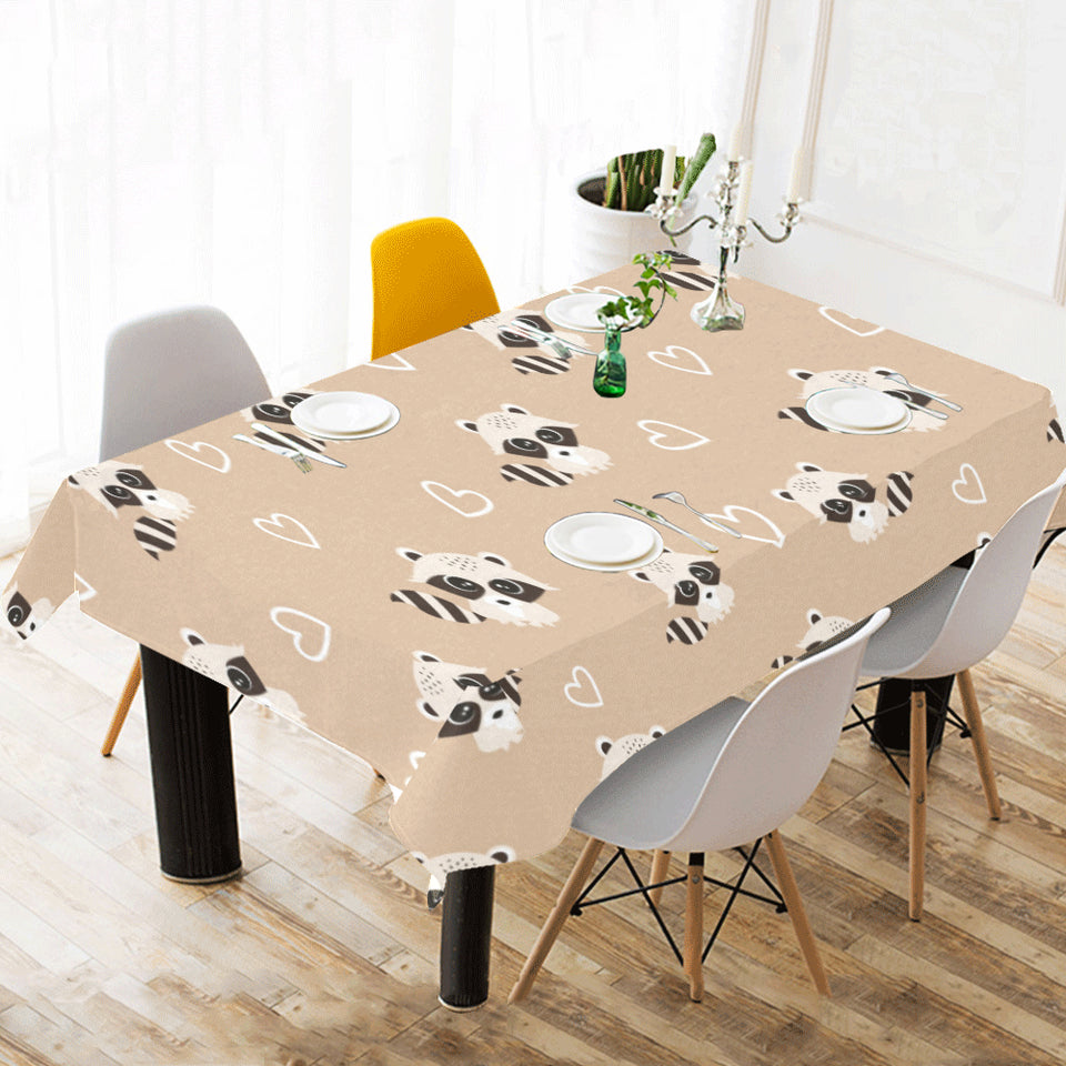Cute raccoon heart pattern Tablecloth