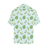 Durian pattern blue background Men's All Over Print Hawaiian Shirt