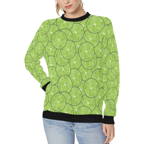 Slices of Lime pattern Women's Crew Neck Sweatshirt