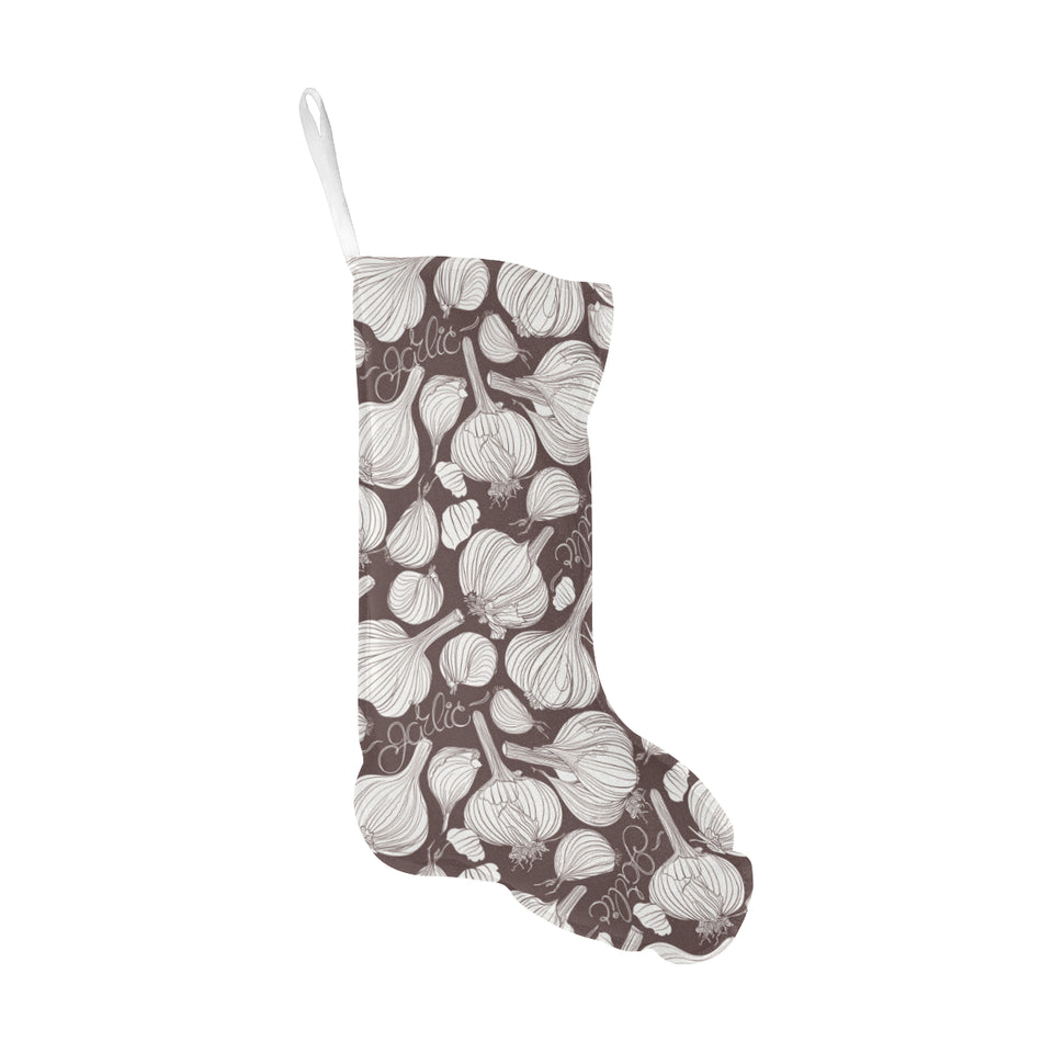 Garlic bulb dark background Christmas Stocking