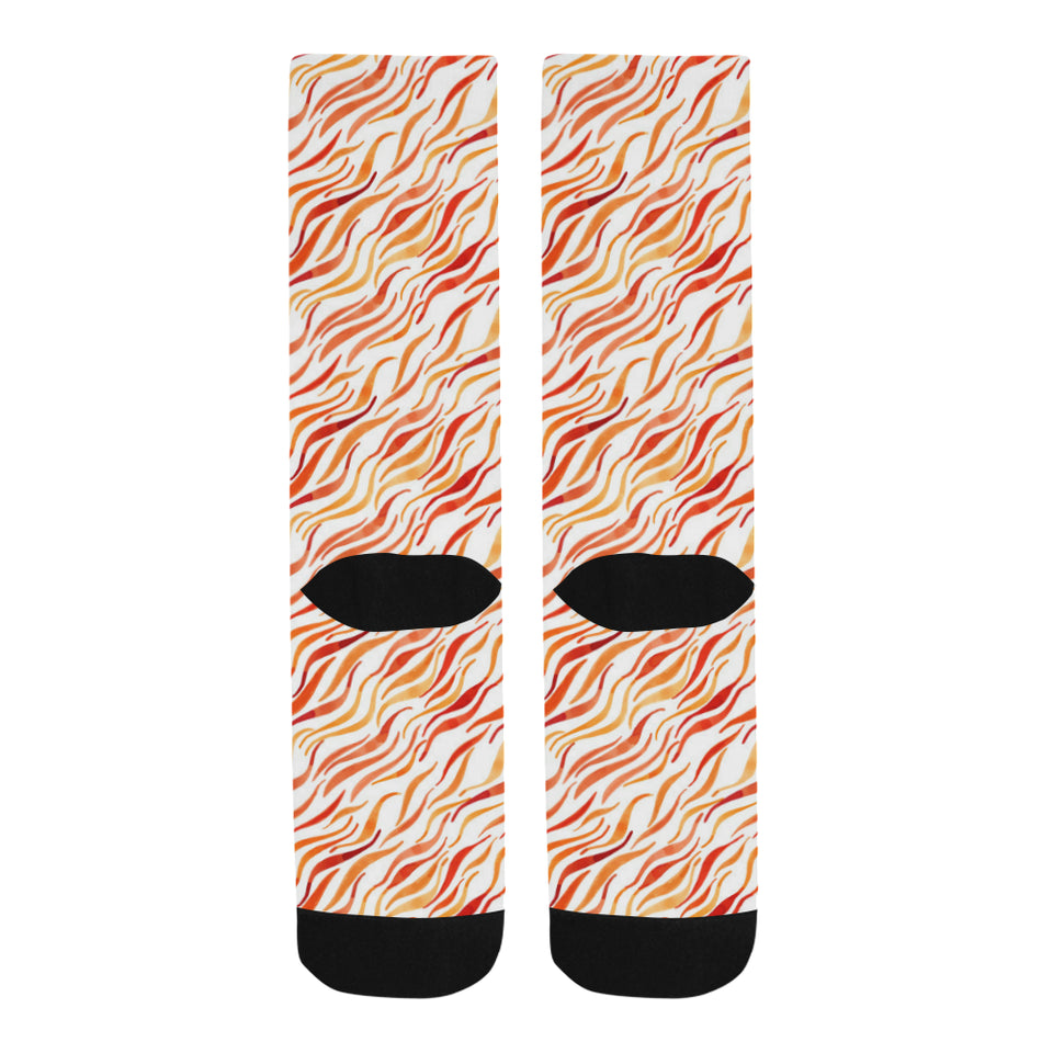 Fire flame watercolor pattern Crew Socks