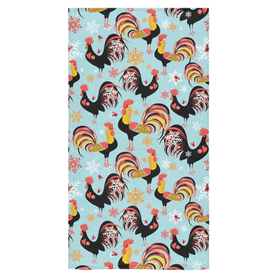 Rooster chicken cock snowfalke Bath Towel