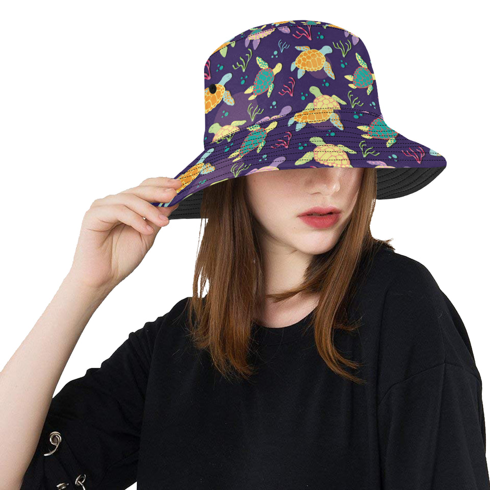 Colorful sea turtle pattern Unisex Bucket Hat