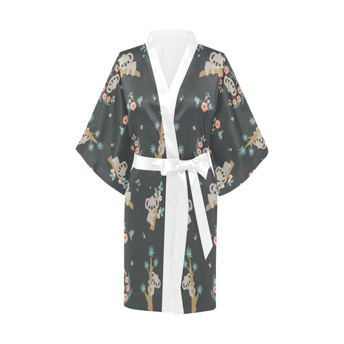 Cute koala pattern Women's Short Kimono Robe