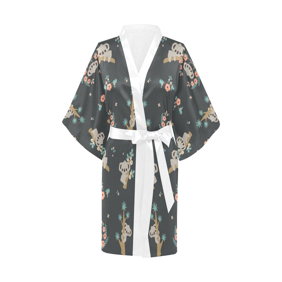 Cute koala pattern Women's Short Kimono Robe