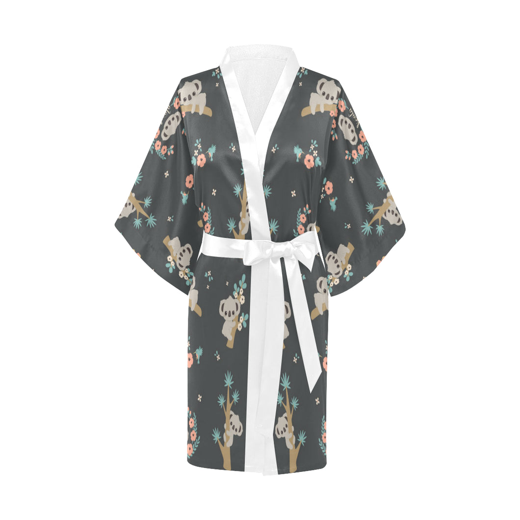 Cute koala pattern Women's Short Kimono Robe