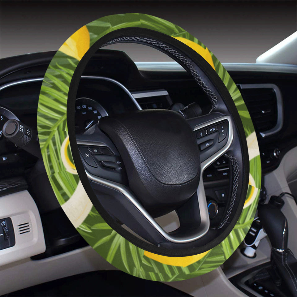 Banana Palm Leaves pattern Car Steering Wheel Cover