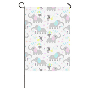 Cute elephant mouse pattern House Flag Garden Flag