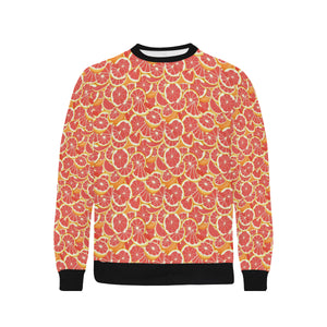 Tropical grapefruit pattern Men's Crew Neck Sweatshirt