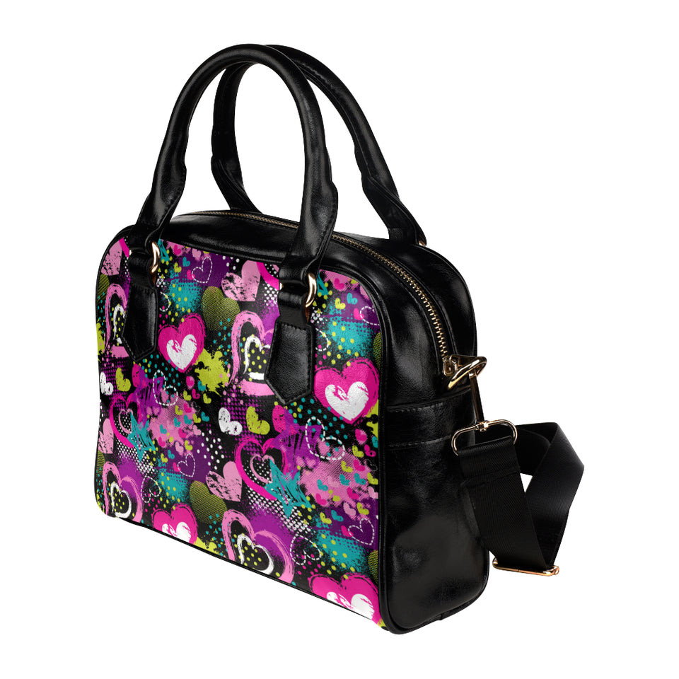 heart dot wave star creative design pattern Shoulder Handbag
