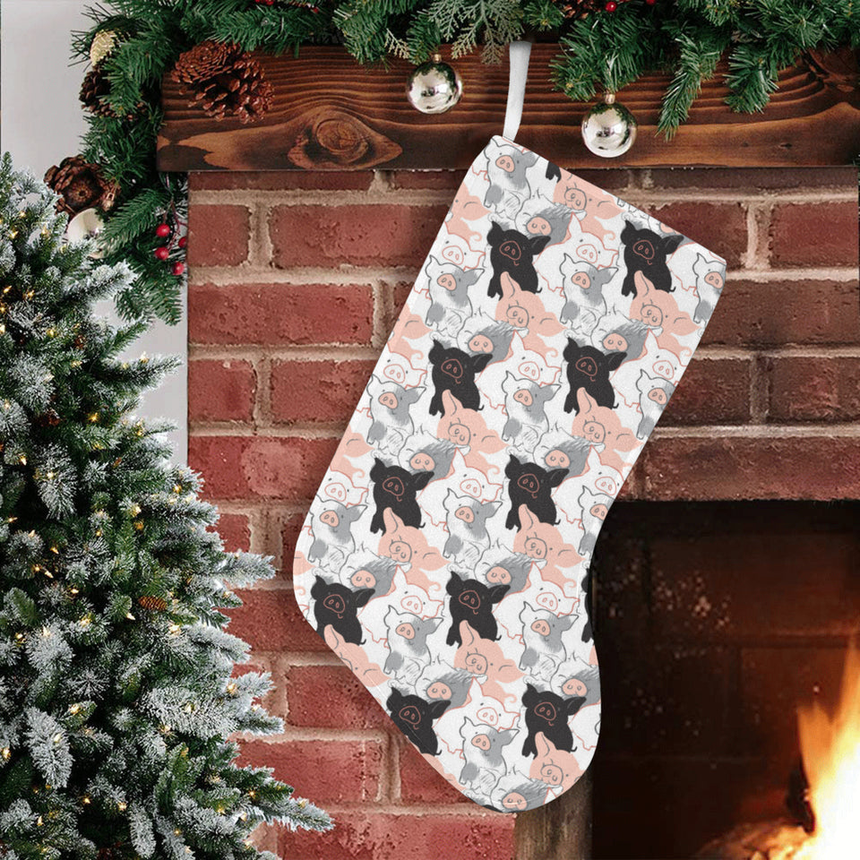 Pig Pattern Print Design 05 Christmas Stocking