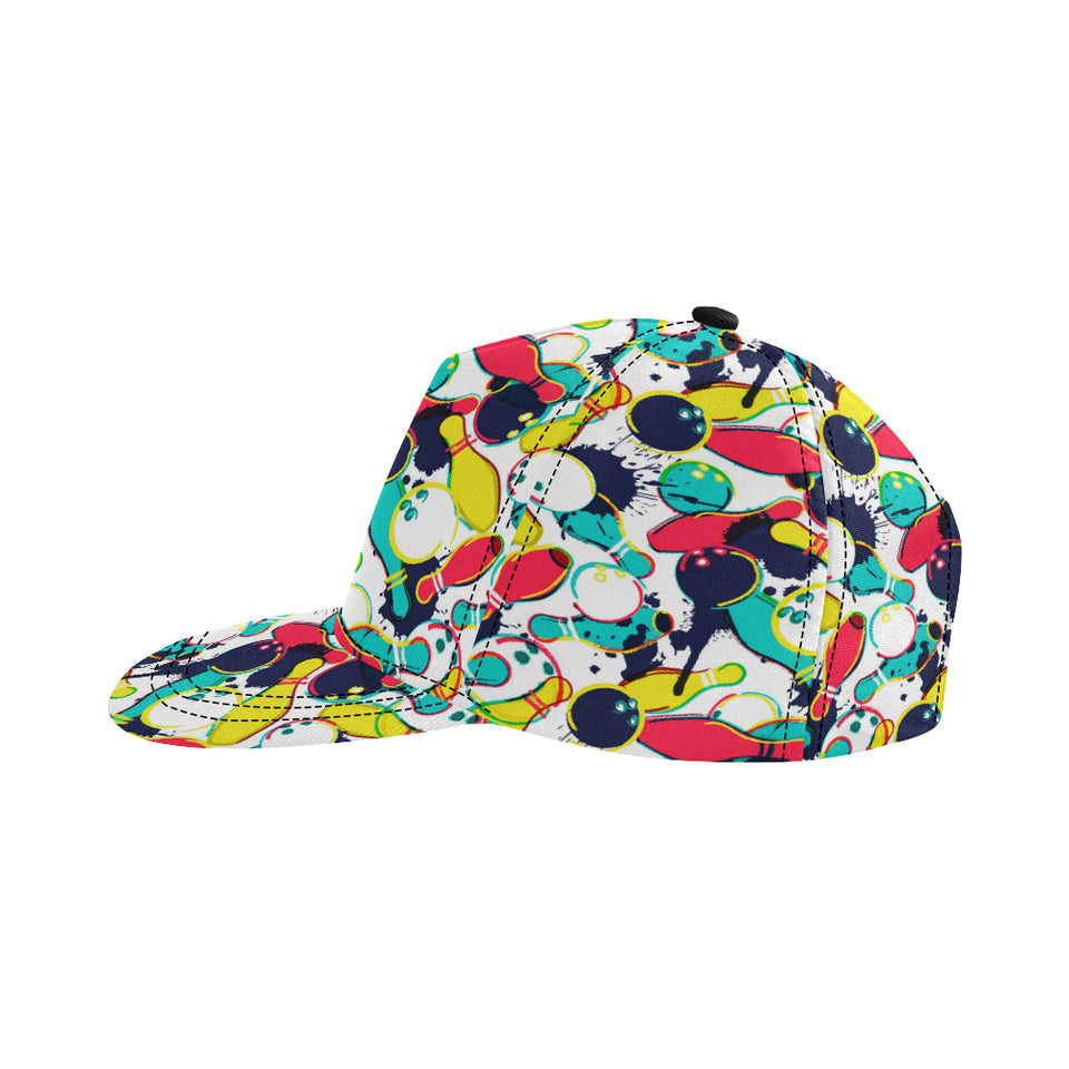 watercolor bowling ball pins All Over Print Snapback Cap