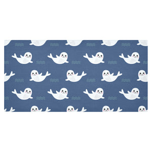 Cute white baby sea lion seal pattern Tablecloth