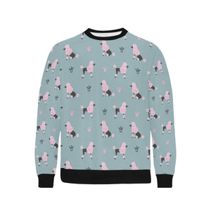 poodle dog pattern Men's Crew Neck Sweatshirt
