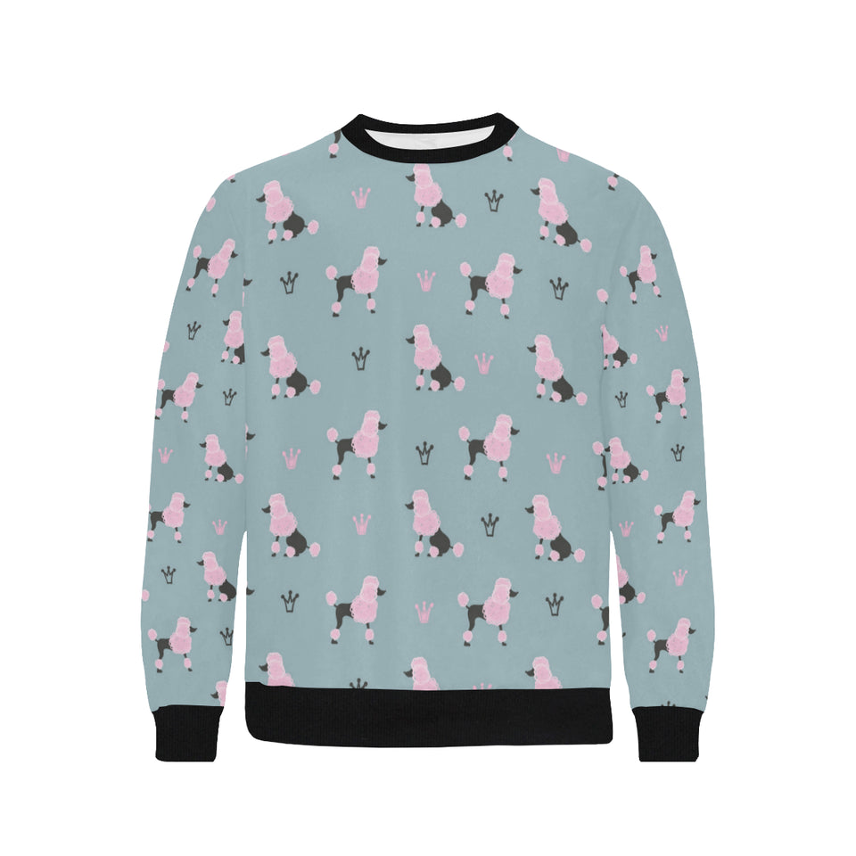 poodle dog pattern Men's Crew Neck Sweatshirt