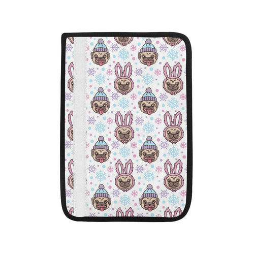 Cute pug hat rabbit costume pattern Car Seat Belt Cover